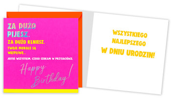 Passion Cards, Karnet QR-008 Urodziny za dużo pijesz - Kukartka