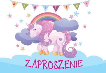Passion Cards, Zaproszenie ZZ-065 Jednorożec urodziny - Kukartka