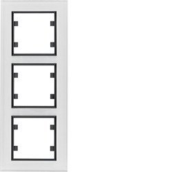 Zdjęcia - Pozostałe artykuły elektryczne Hager passion Ramka 3-krotna pionowa, szkło białe WL9130 Lumina 