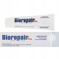 Pasta wybielająca BIOREPAIR Plus Pro White - 75 ml bez fluoru odbudowa szkliwa ochrona przed przebarwieniami ksylitol microRepair
