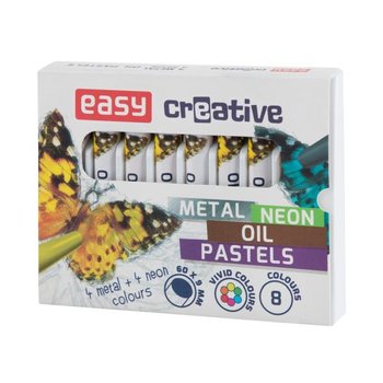 Pastele olejne, metaliczno-neonowe kolory, 8 sztuk, Easy - Jovi
