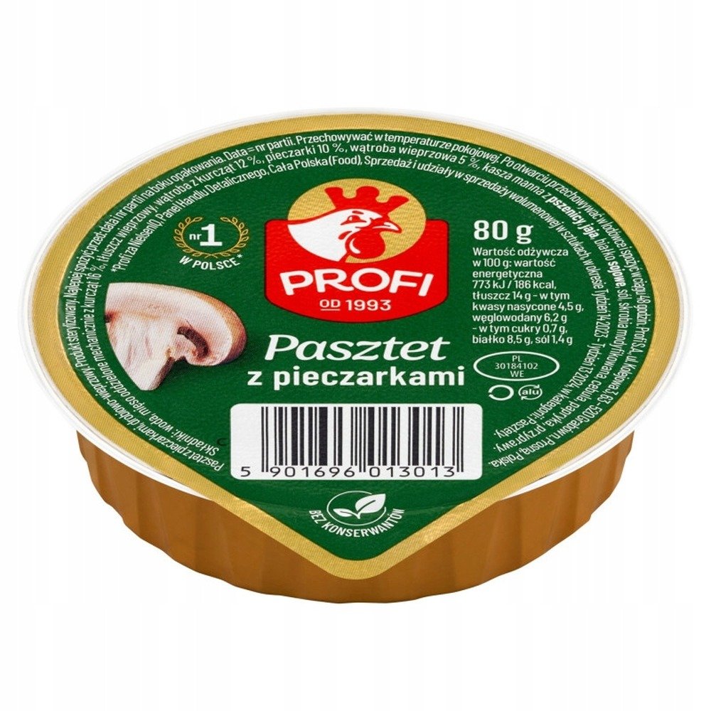 Pasztet Profi z pieczarkami, delikatny smak, 80 g - Inna marka | Sklep ...