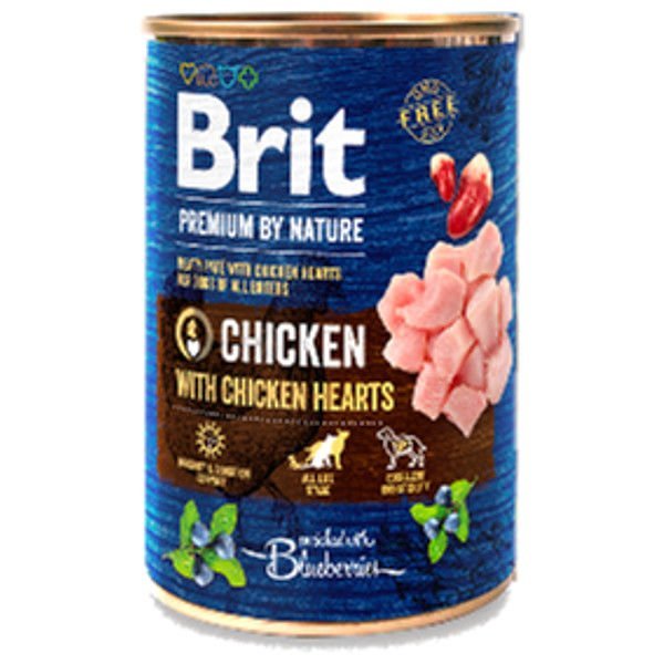 Фото - Корм для собак Brit Pasztet z kurczaka z kurzymi sercami  Premium by Nature Chicken with H 
