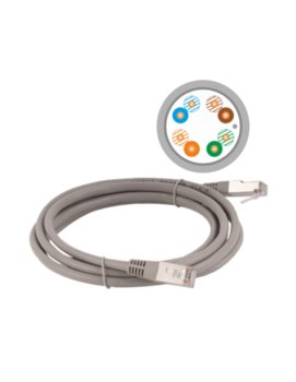 Patch-cord F/UTP kat.5e PVC 1.0m szary - Alantec