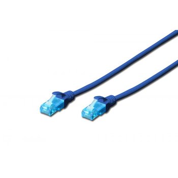 Patch cord U/UTP kat.5e PVC 0,5m niebieski - Digitus