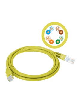 Patch-cord U/UTP kat.5e PVC 0.5m żółty - Alantec