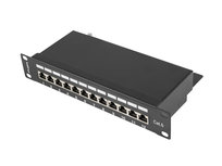 Patch panel 12x port LANBERG do szafy RACK 10" 1U KAT6 czarny Lanberg