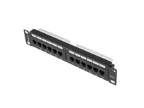 Patch panel 12x port LANBERG do szafy RACK 10" KAT6 czarny Lanberg