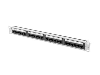 Patch panel 24x port 1U LANBERG do szafy RACK 19" KAT.6A szary - LANBERG