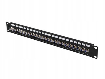 Patch panel Lanberg 24 Port 1U 19" Gniazdo Typ F Beczka Czarny - LANBERG