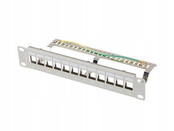 Patch panel pusty Lanberg 12 Port 1U 10" FTP z organizerem do modułów - LANBERG