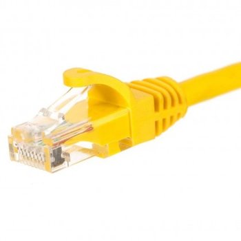 Patchcord RJ45, Netrack osłonka zalewana, kat. 5e UTP, 0,25m żółty - Netrack
