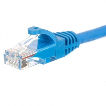 Patchcord RJ45, Netrack osłonka zalewana, kat. 6 UTP, 0,25m niebieski - Netrack