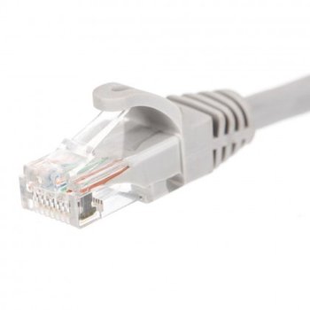 Patchcord RJ45, Netrack osłonka zalewana, kat. 6 UTP, 1m szary - Netrack