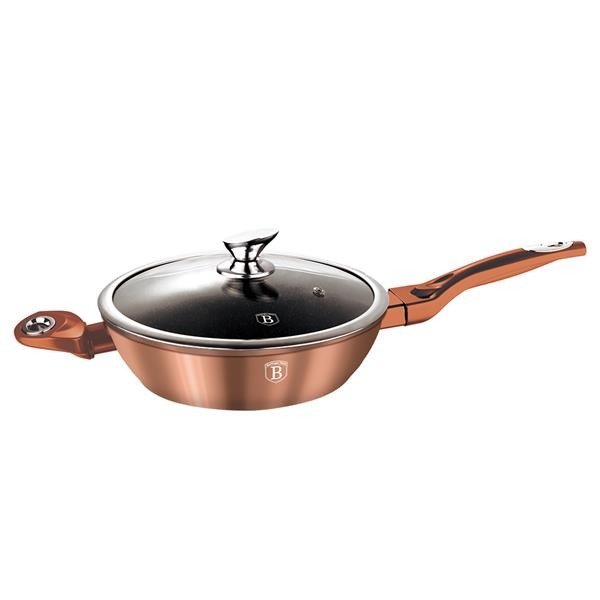 Patelnia tradycyjna BerlingerHaus Metallic Line Rose Gold 24 cm marmurowa