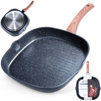 Patelnia do grillowania granitowa kwadratowa BLACK&WOOD 28x28 cm
