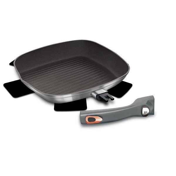 Patelnia grillowa Berlinger Haus Moonlight Edition, szary, 28 cm, 2 elementy