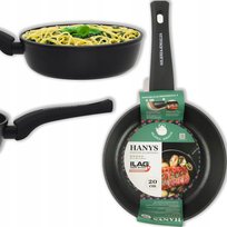PATELNIA TRADYCYJNA 20 CM ALUMINIOWA CZARNA POWŁOKA NON-STICK GAZ INDUCJA