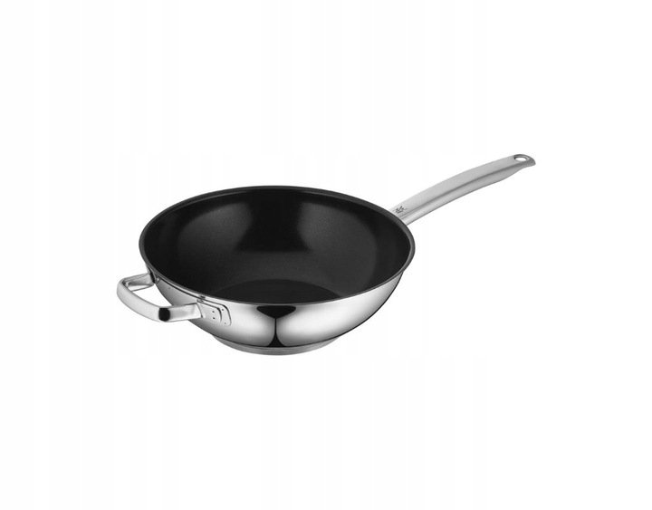 WMF SELECTIT! Multiply-Wok 30 Cm Ongecoat Met Glazen Deksel Cromargan Roestvrij Staal Gematteerd Geschikt Voor Inductie