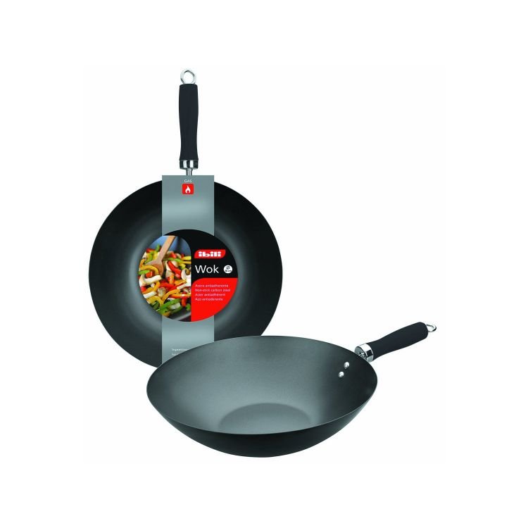 Patelnia WOK IBILI, czarna, 30 cm