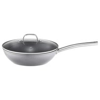 Patelnia wok z pokrywą z powłoką Qualum Basic Bubble 28 cm AMBITION