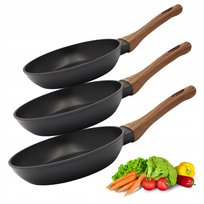 Patelnie Zestaw 3 Patelni 20/24/26 Cm Patelnia Granitowa Indukcja Gaz
