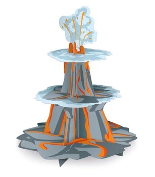 PATERA BABECZKI MUFFINKI URODZINY WULKAN DINOZAUR - PartyPal