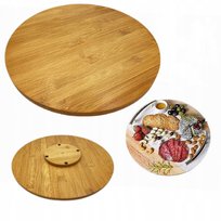 Patera deska obrotowa do serwowania przekąsek ciasta bambusowa drewniana