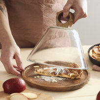 Patera LENNE ze szklanym kloszem 23x19 cm HOMLA