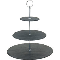 Patera na ciasta i przekąski EH EXCELLENT HOUSEWARE, 3 poziomy, czarna 