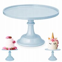 Patera Na Ciasto Owoce Tort Deser Babeczki Stojak Na Nóżce Niebieski 24Cm