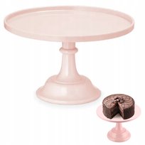 Patera Na Ciasto Owoce Tort Deser Słodki Stół Stojak Na Nóżce Różowa 24Cm