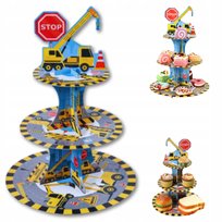 Patera stojak 3 poziomowa na ciasto babeczki muffinki pojazdy dla chłopca