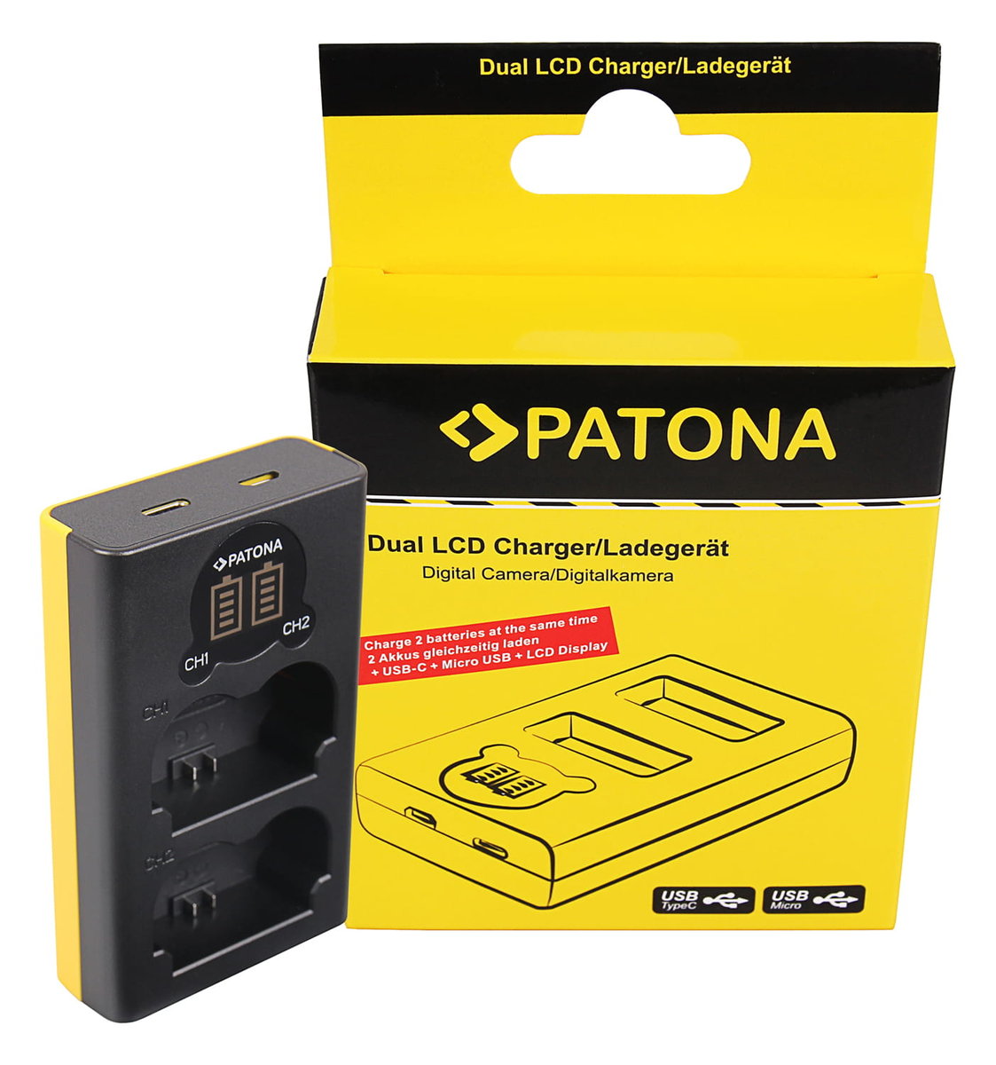 Фото - Зарядний пристрій для камери Dual Patona podwójna ładowarka  LCD USB do akumulatorów FujiFilm NP-W235/Fu 