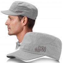 PATROLÓWKA Męska Czapka z Daszkiem Bawełniana SZARA Pako Jeans