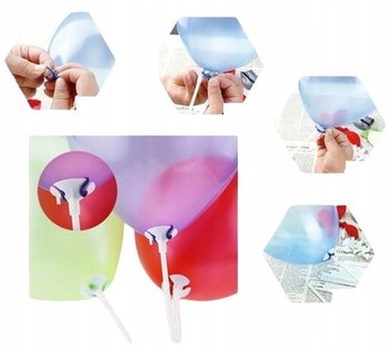 PATYK KIJEK DO BALONÓW BALON ZATYCZKA ŁĄCZNIK AKCESORIA DEKORATOR 2kpl - Elhandel