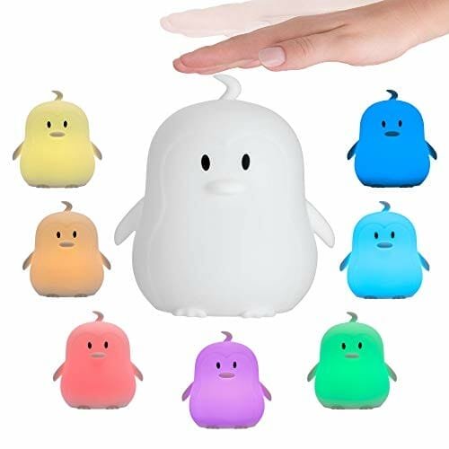 Luce Notturna LED Pinguino Per Bambini | Pauleen 48042 Lampada In Silicone Con Cambio Colore