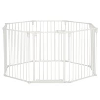 PawHut Puppy Run Outdoor Dog Enclosure z kratką kominową, elastyczny, składany, 8 paneli, 60 x 76 cm, biały