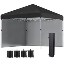 Pawilon Outsunny ok. 3x3 m, wodoodporny, wytrzymały, odporny na zimę, rozkładany pawilon z 2 panelami bocznymi, ochrona UV 30+, składany namiot imprezowy, namiot ogrodowy z torbą, pawilon ogrodowy