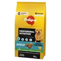 Pedigree Adult Professional Nutrition 12kg Z Drobiem I Warzywami Sucha Karma Dla Psów Średnich I Dużych Ras