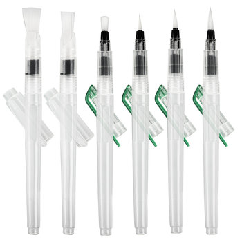 Pędzle DO AKWARELI Farb Wodne Zestaw 6 AKWARELOWYCH ze Zbiornikiem na Wodę - Ragi