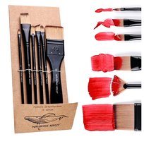 PĘDZLE MALARSKIE DO MALOWANIA ARTYSTYCZNE DO FARB AKRYLOWYCH ZESTAW 6szt.