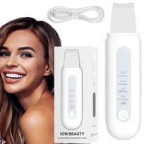 PEELING KAWITACYJNY ION BEAUTY Ultradźwiękowy EMS 24K IPX5 4 TRYBY BIAŁY