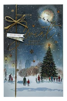 Pejzaż świąteczny Kartka pięknie zdobiona H1067 - Pan Dragon