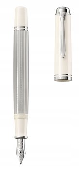 Pelikan Souverän pióro wieczne F M405 silver-white tłoczek - Pelikan