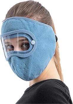 Pełna ochrona twarzy, maski zimowe, wiatroszczelne okulary jeździeckie z polaru, osłona ust, osłona twarzy, niebieskie - Other