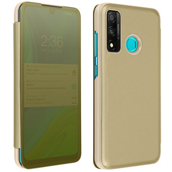 Pełne etui do Huawei P smart 2020 z przezroczystą klapką Mirror Design - złote - Avizar