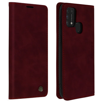 Pełne etui na portfel Galaxy M21/Galaxy M31/M30s z funkcją podstawki Vintage Red - Avizar