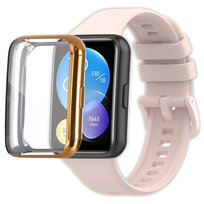 Pełne etui ochronne 360° Vanfone do Huawei Watch Fit 2, różowe złoto