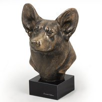 Pembroke Welsh Corgi - statuetka psa, popiersie na kamiennej podstawie, rzeźba, trofeum na wystawę psów marki Art-Dog